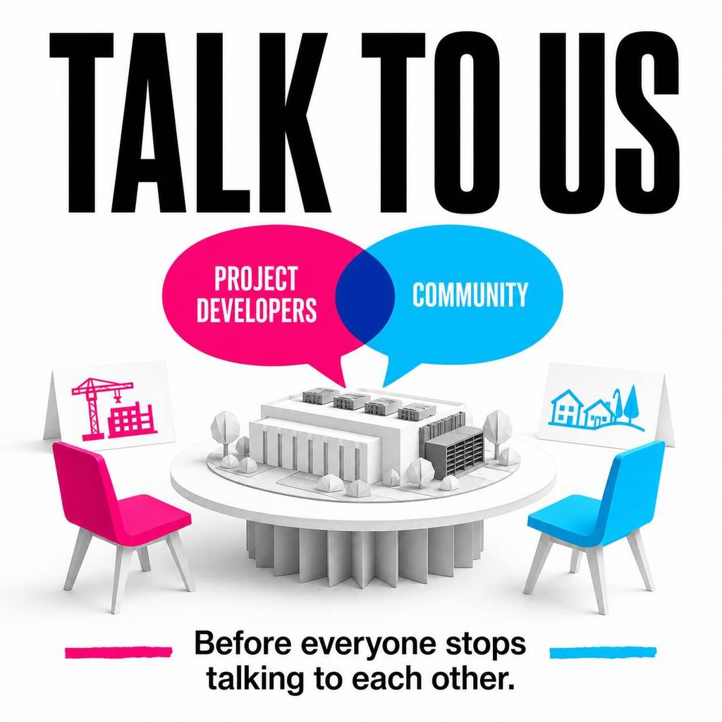 Project developers and community representatives are invited to discuss a proposed data center before everyone stops talking to each other.